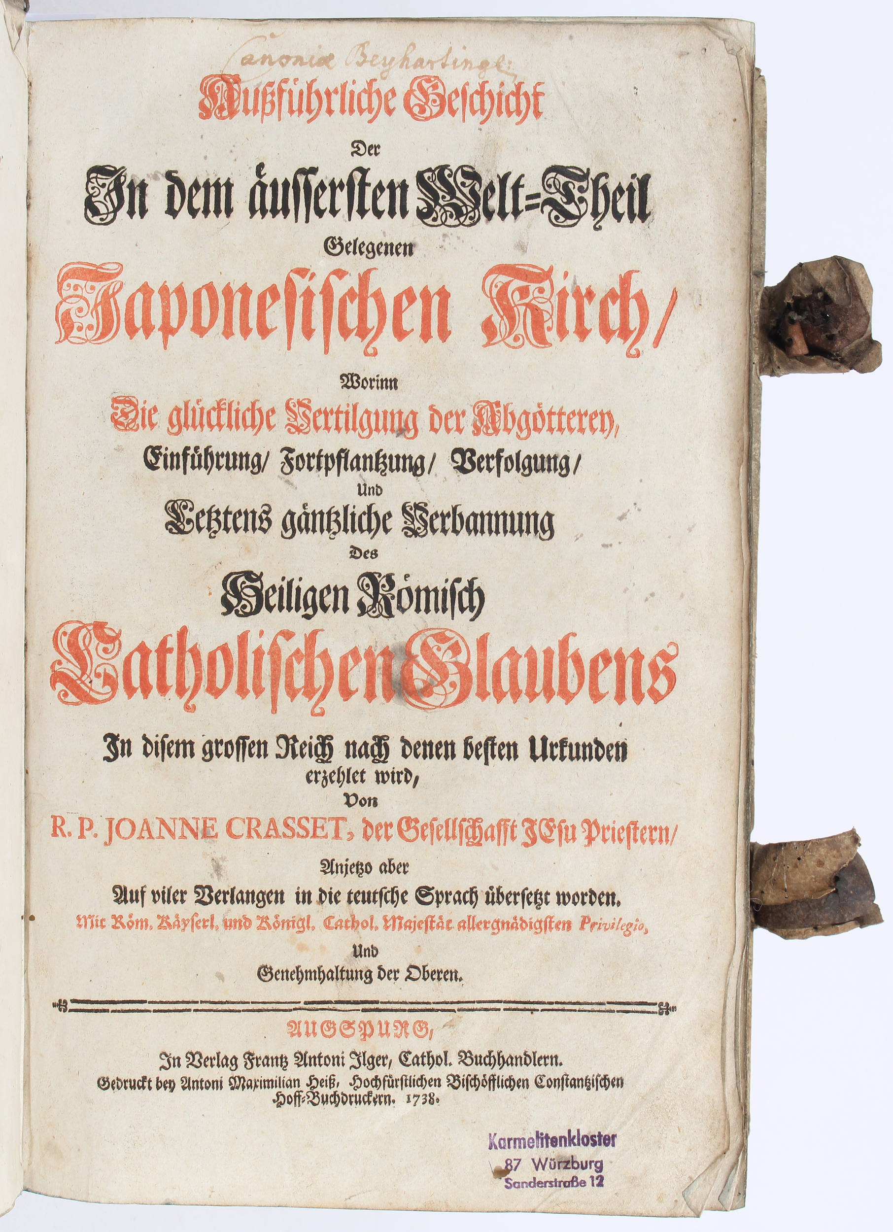 Crasset, Geschicht der Japonesischen Kirch