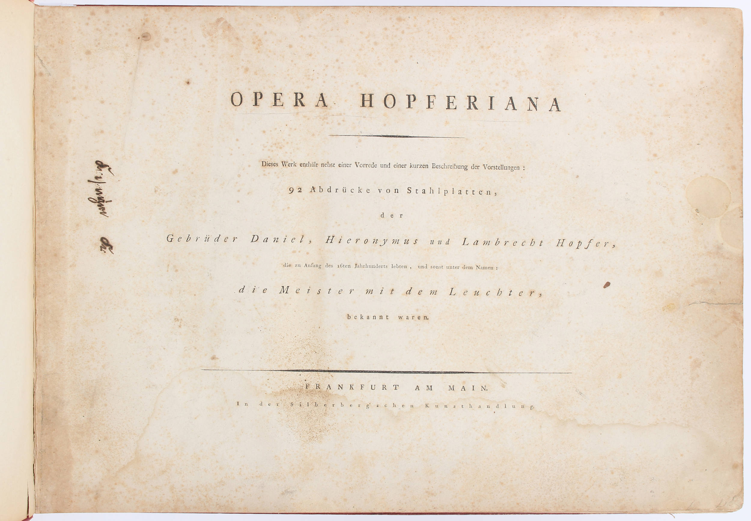 Hopfer, Opera Hopferiana