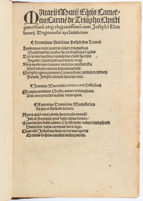 Mutius, Carmen de triumpho Cristi. 1515