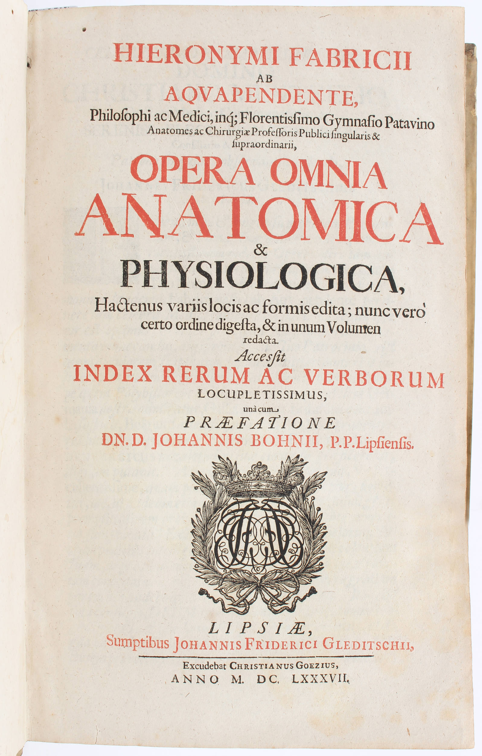 Fabricius, Opera anatomica & physiologica