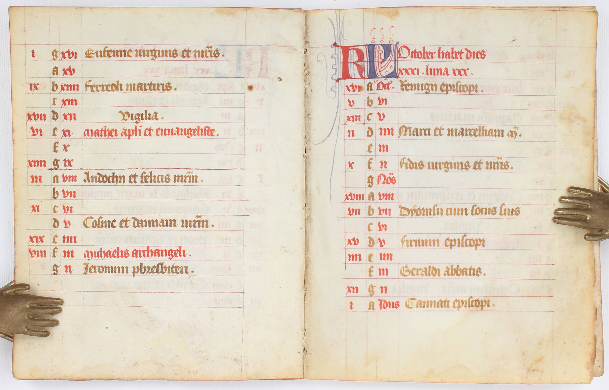 Stundenbuch, 12 Bll. Kalendarium