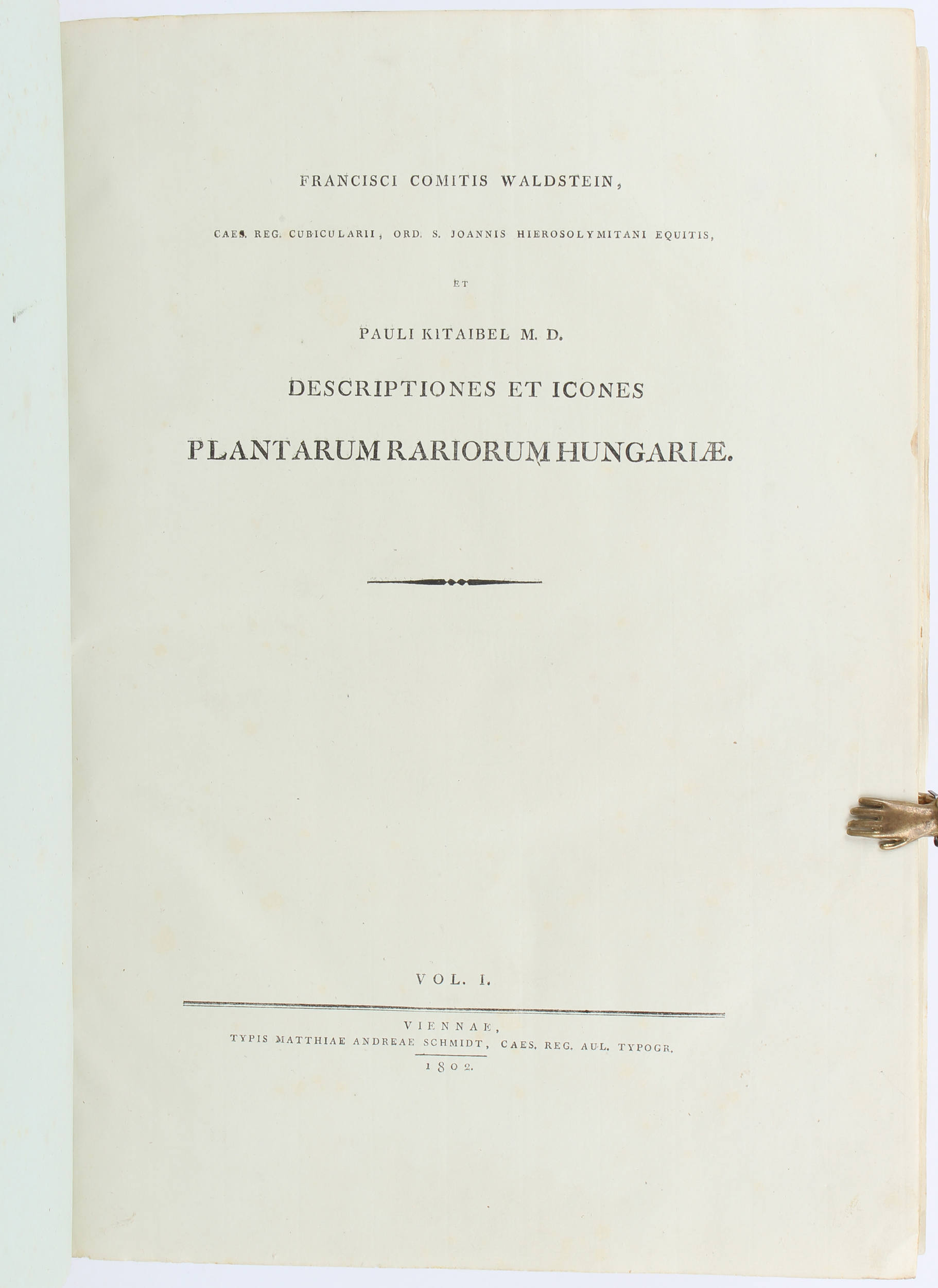 Waldstein/Kitaibel, Plantarum Hungariae. 3 Bde.