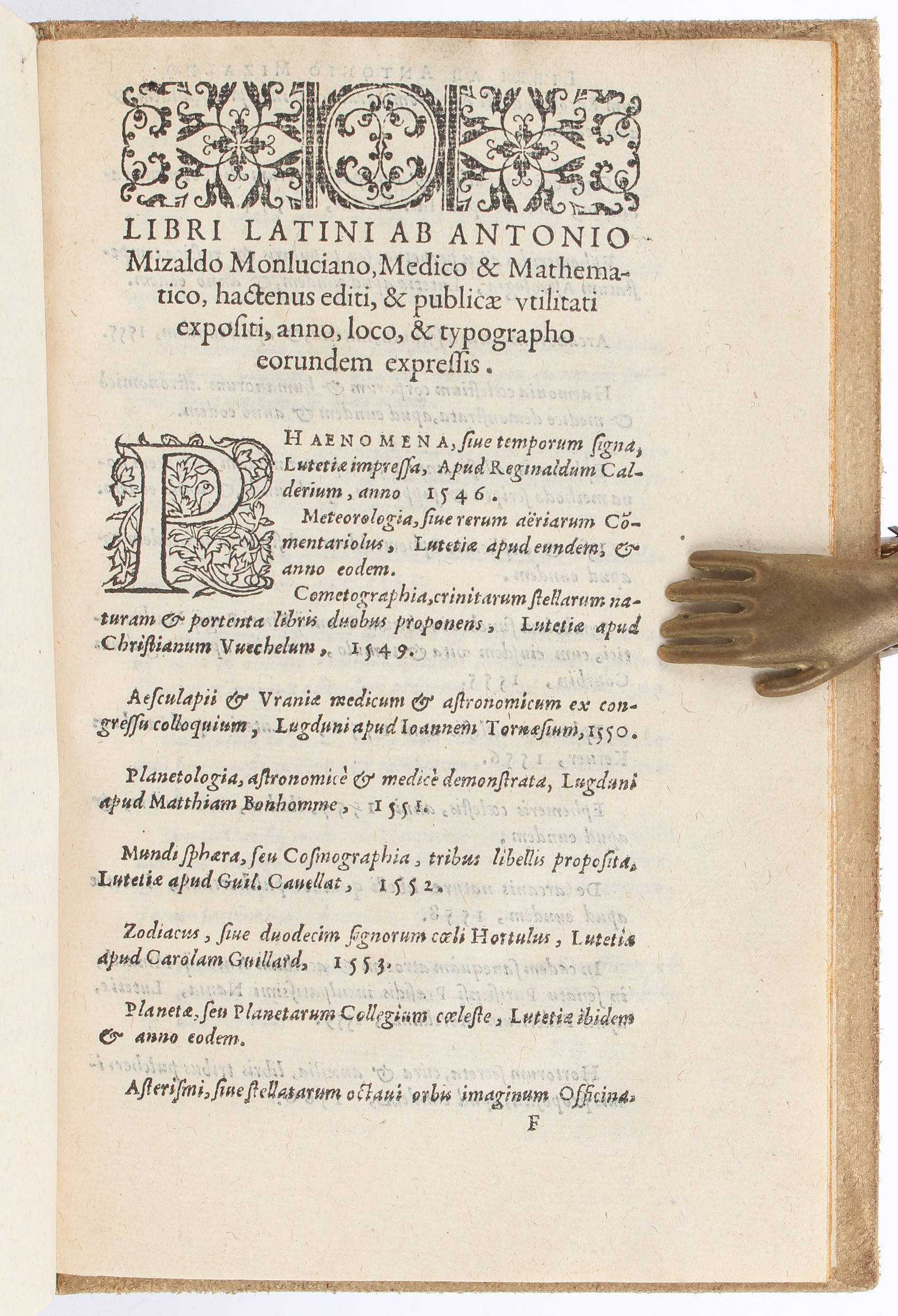 Mizauld, Opusculum de sena