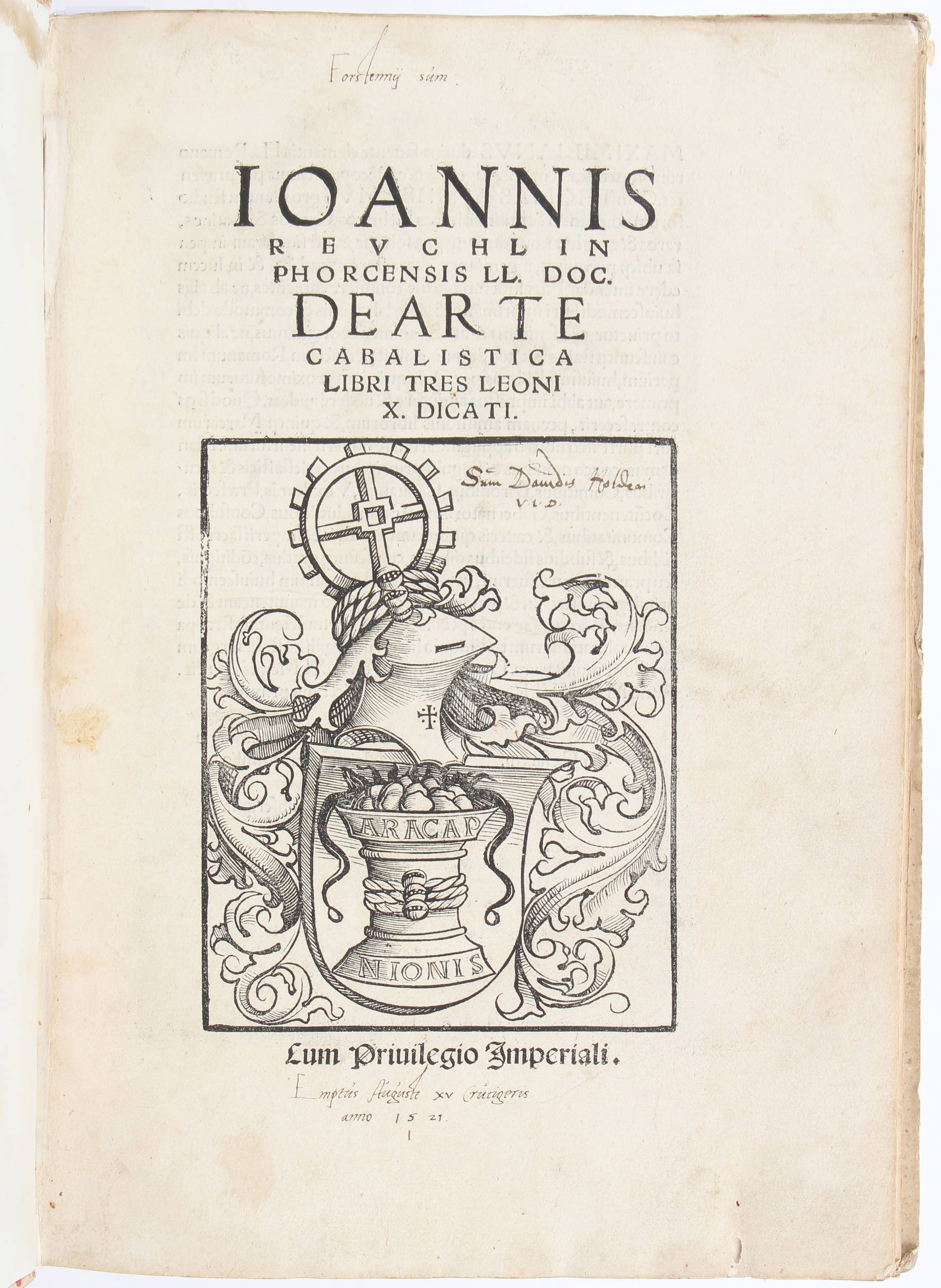 Reuchlin, De arte cabalistica