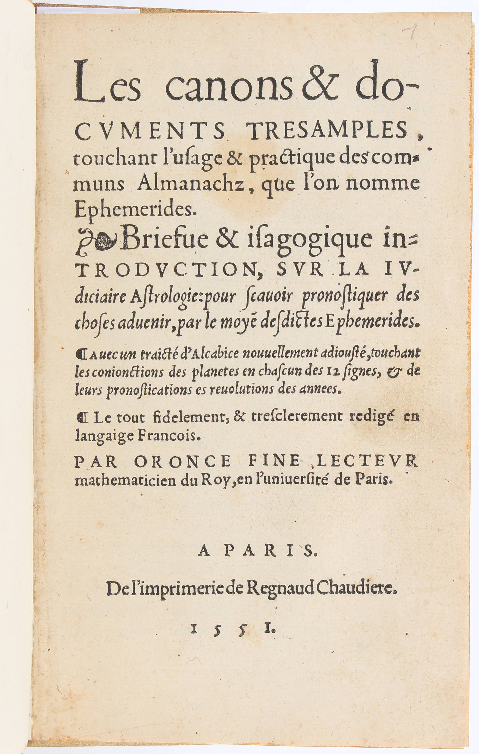 Finé, Les canons & documents