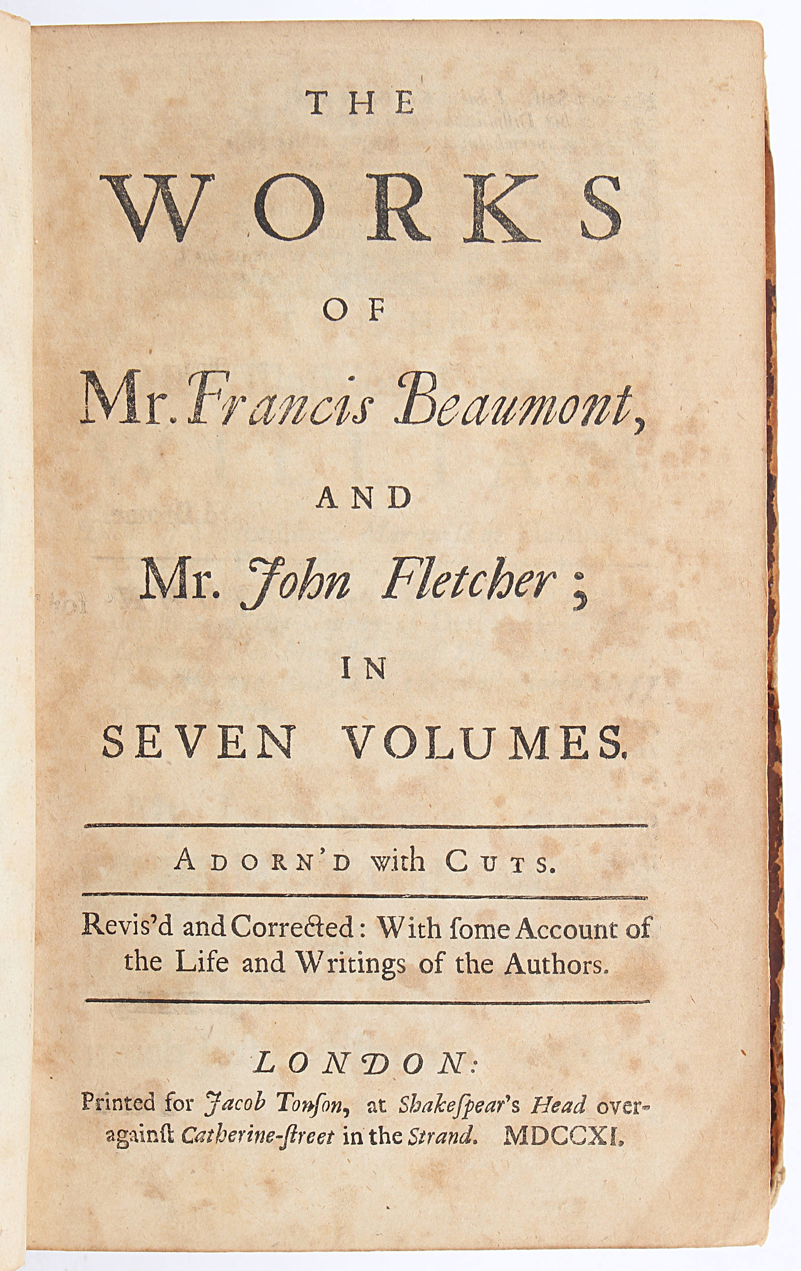 Beaumont & Fletcher, The works. 7 Bde.