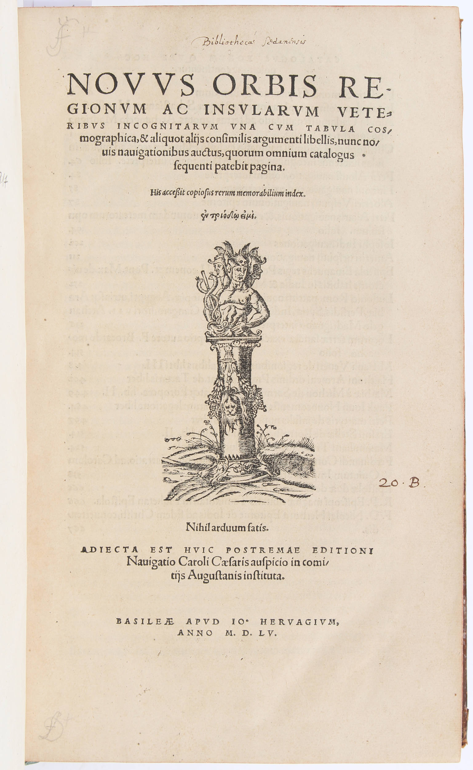 (Grynaeus), Novus orbis. Basel 1555
