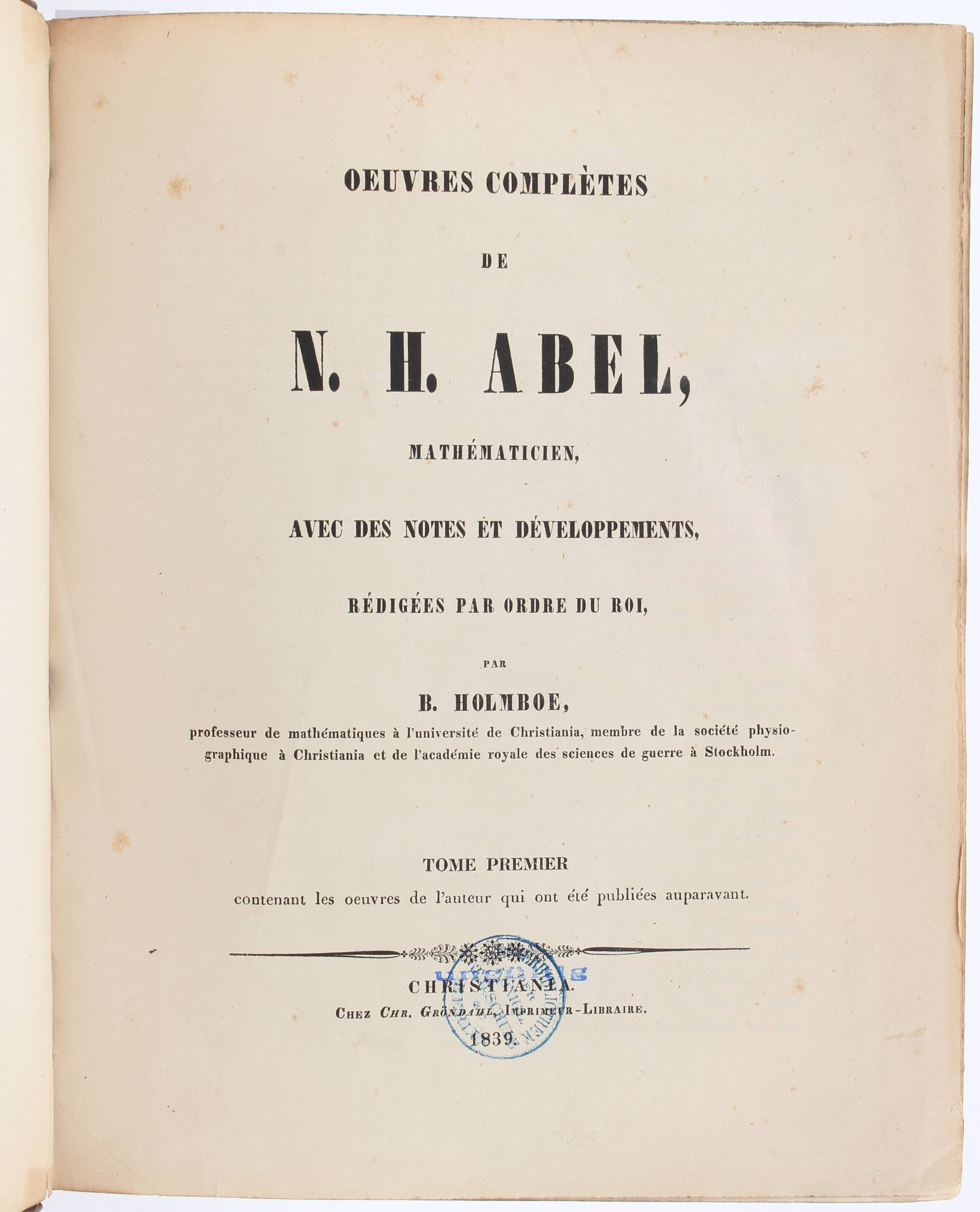Abel, Oeuvres complètes. 2 in 1 Bd.