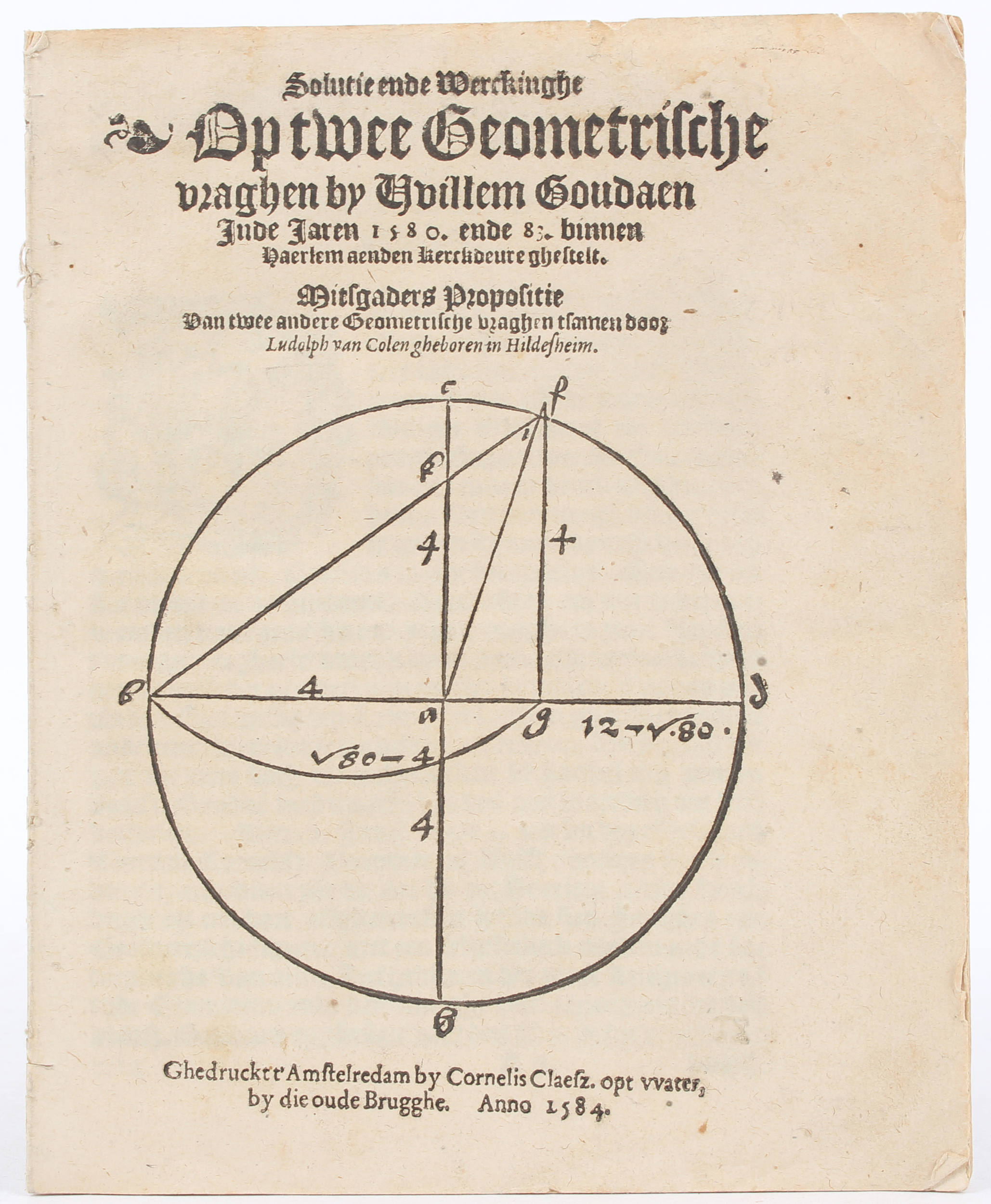 Ceulen, Solutie op twee geometrische vraghen