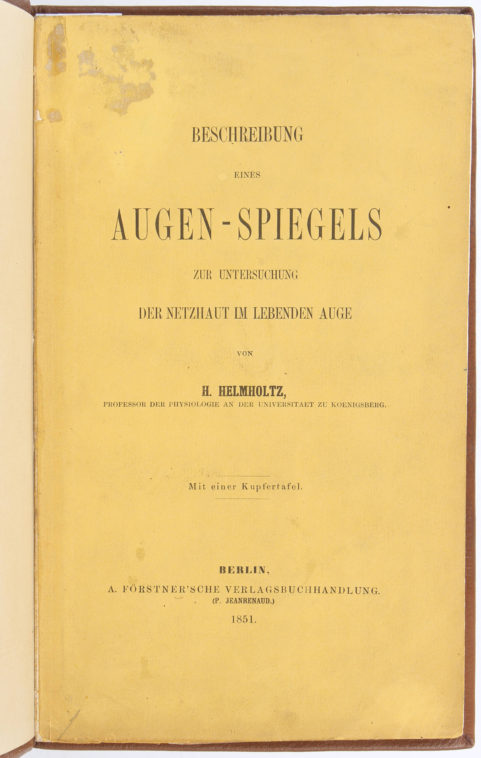 Helmholtz, Beschreibung eines Augen-Spiegels