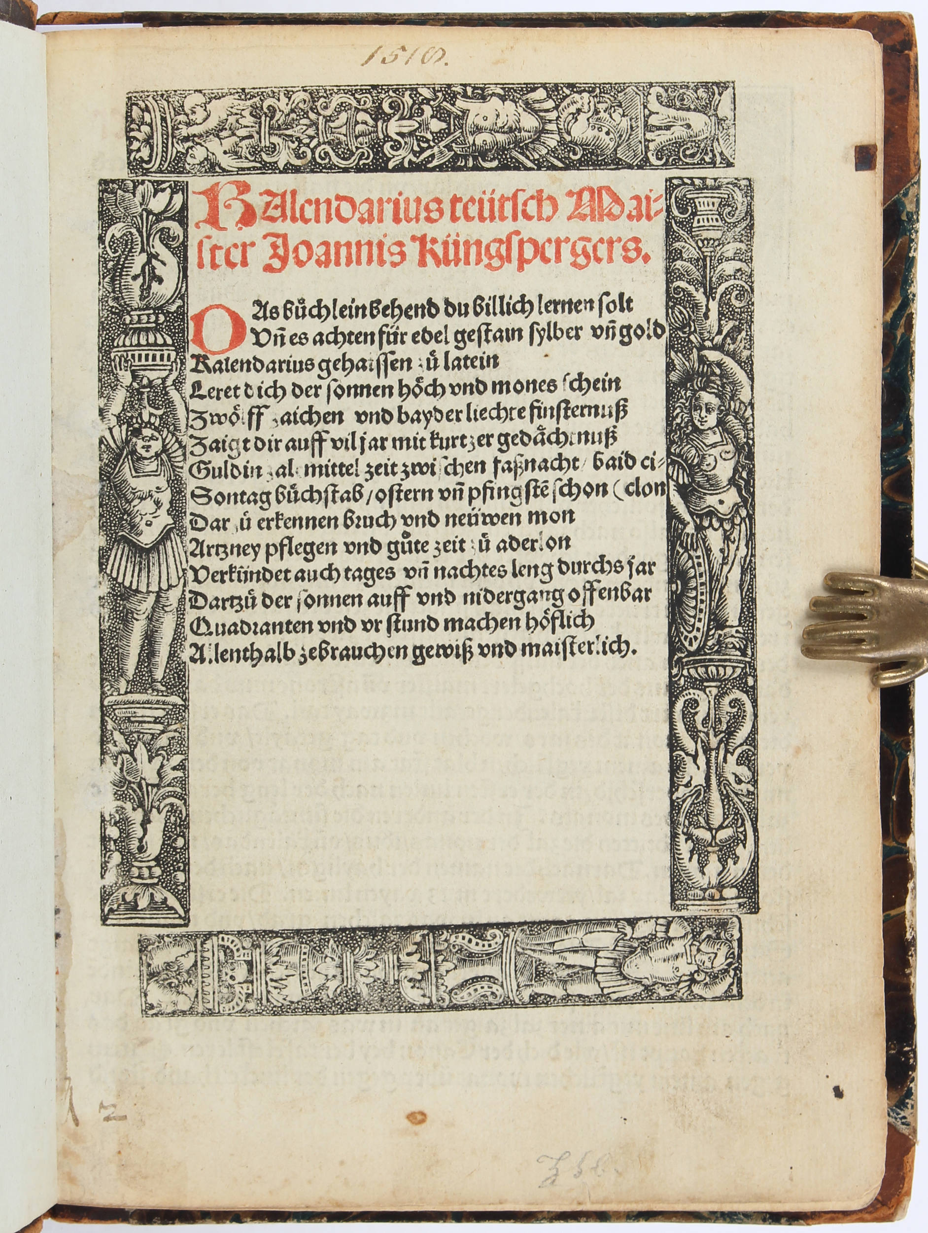Regiomontanus, Kalendarius teütsch. 1518