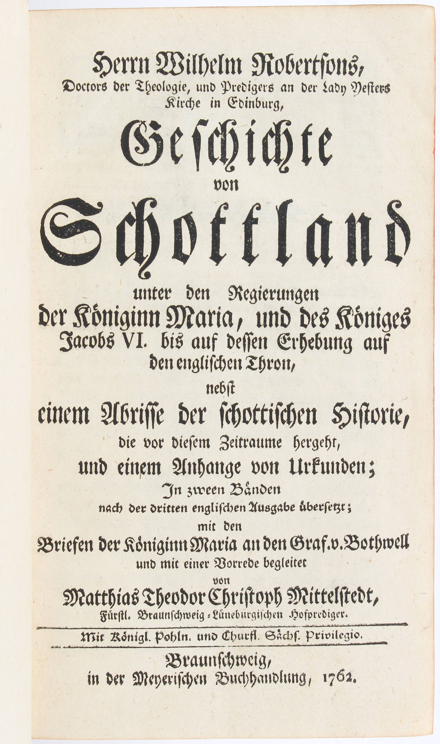 Robertson, Geschichte von Schottland. 2 Bde.