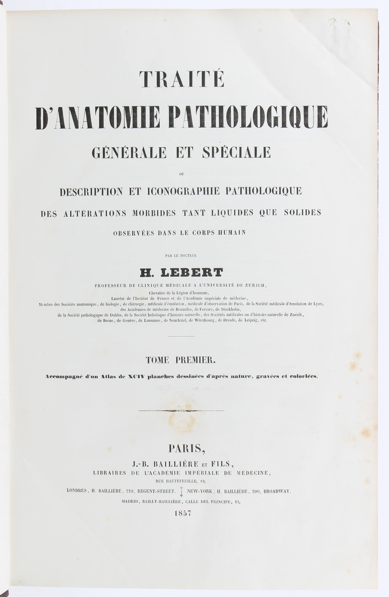 Lebert, Traité d'anatomie. 5 Bde.