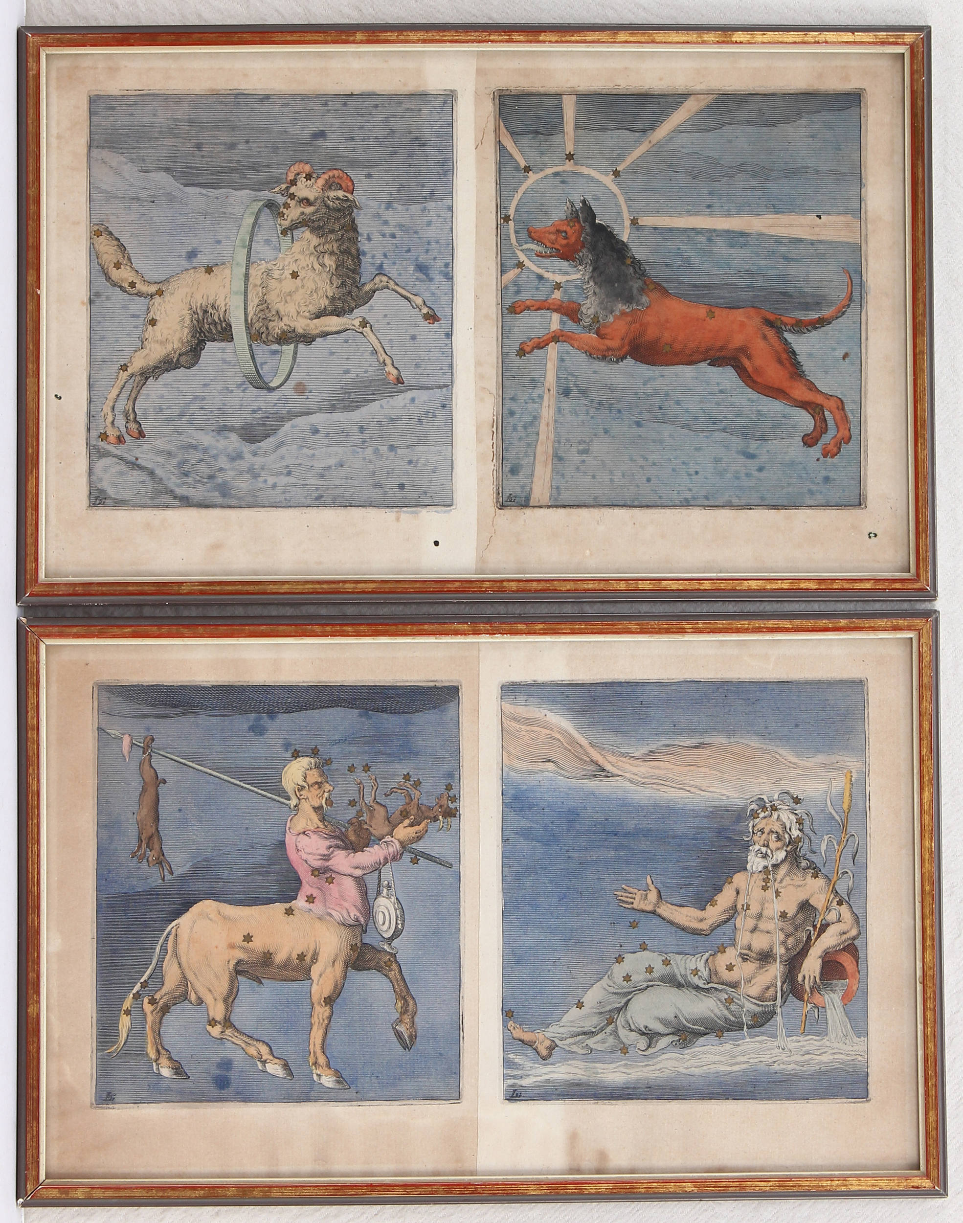 Sternbilder.12 Bll. de G(heyn) in 6 Rahmen