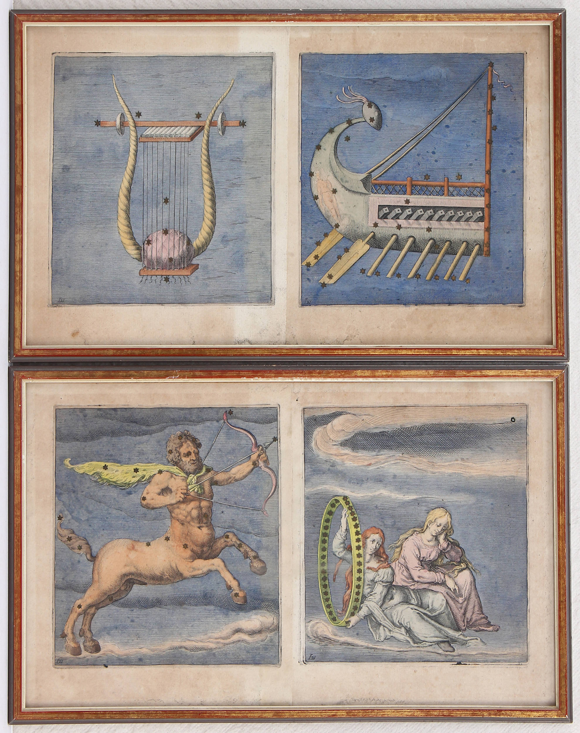 Sternbilder.12 Bll. de G(heyn) in 6 Rahmen