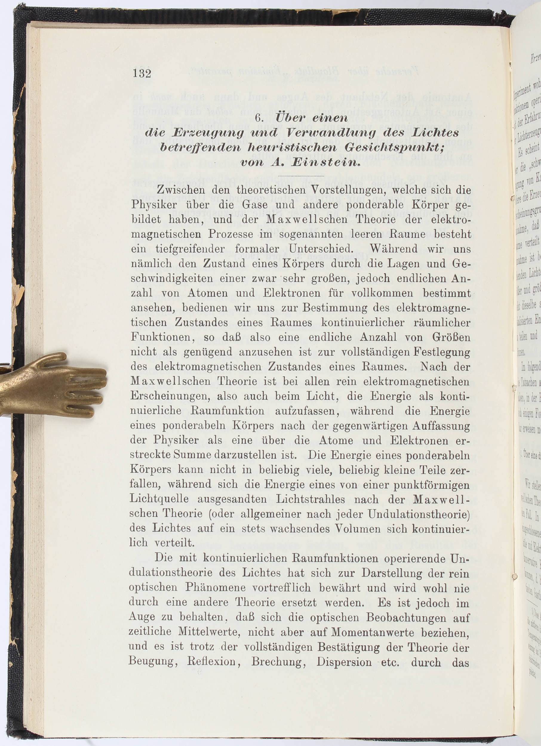 Einstein, Vier Erstdrucke (in: Annalen der Physik) / 3 Bde.