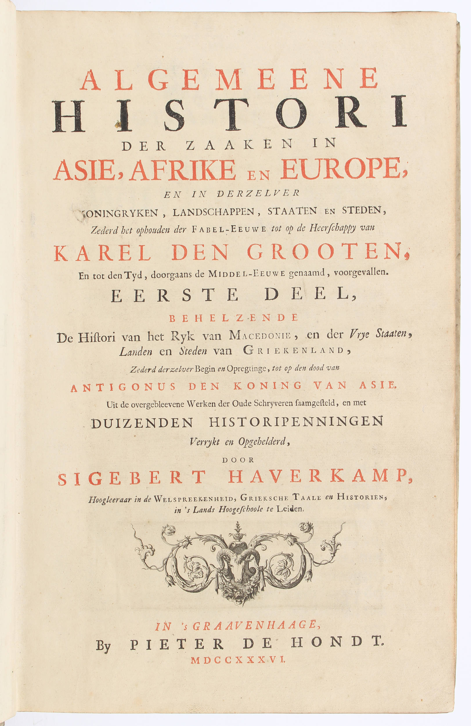 Haverkamp, Algemeene Histori. 3 Bde.