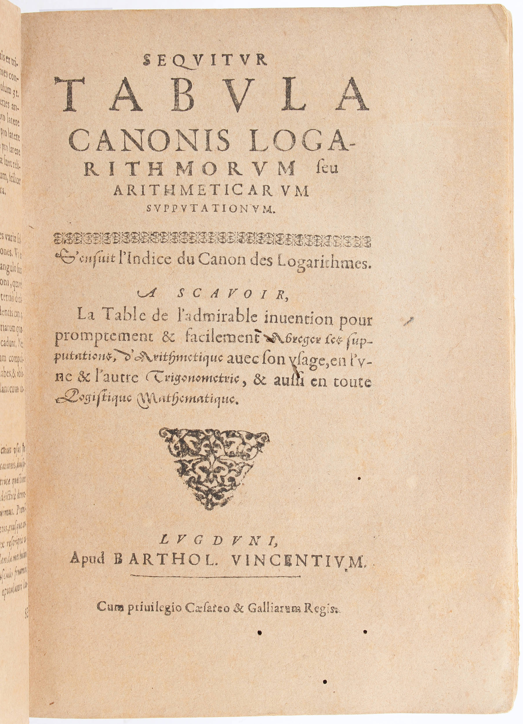 Napier, Logarithmorum descriptio