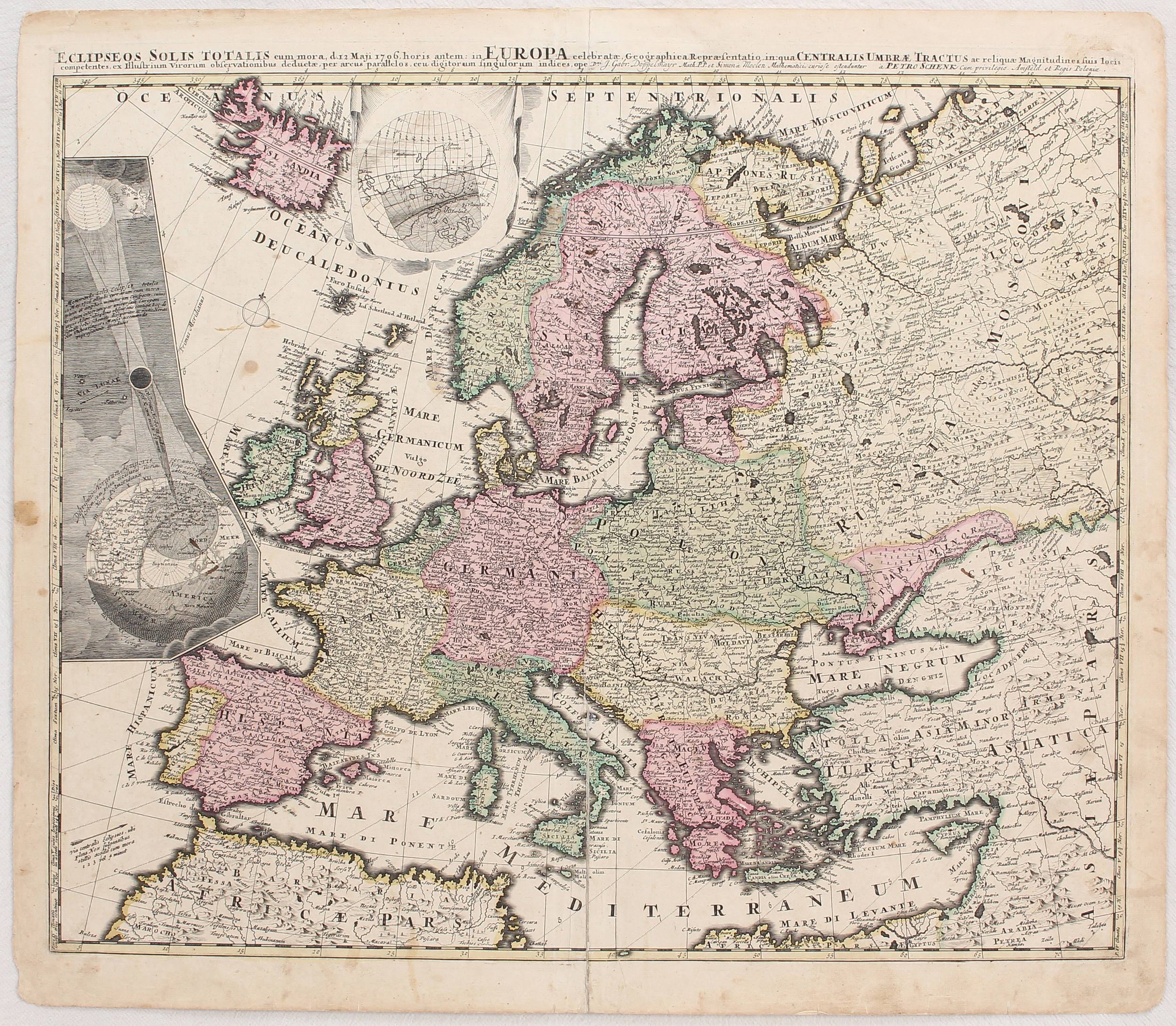 Europa mit Sonnenfinsternis. Schenk