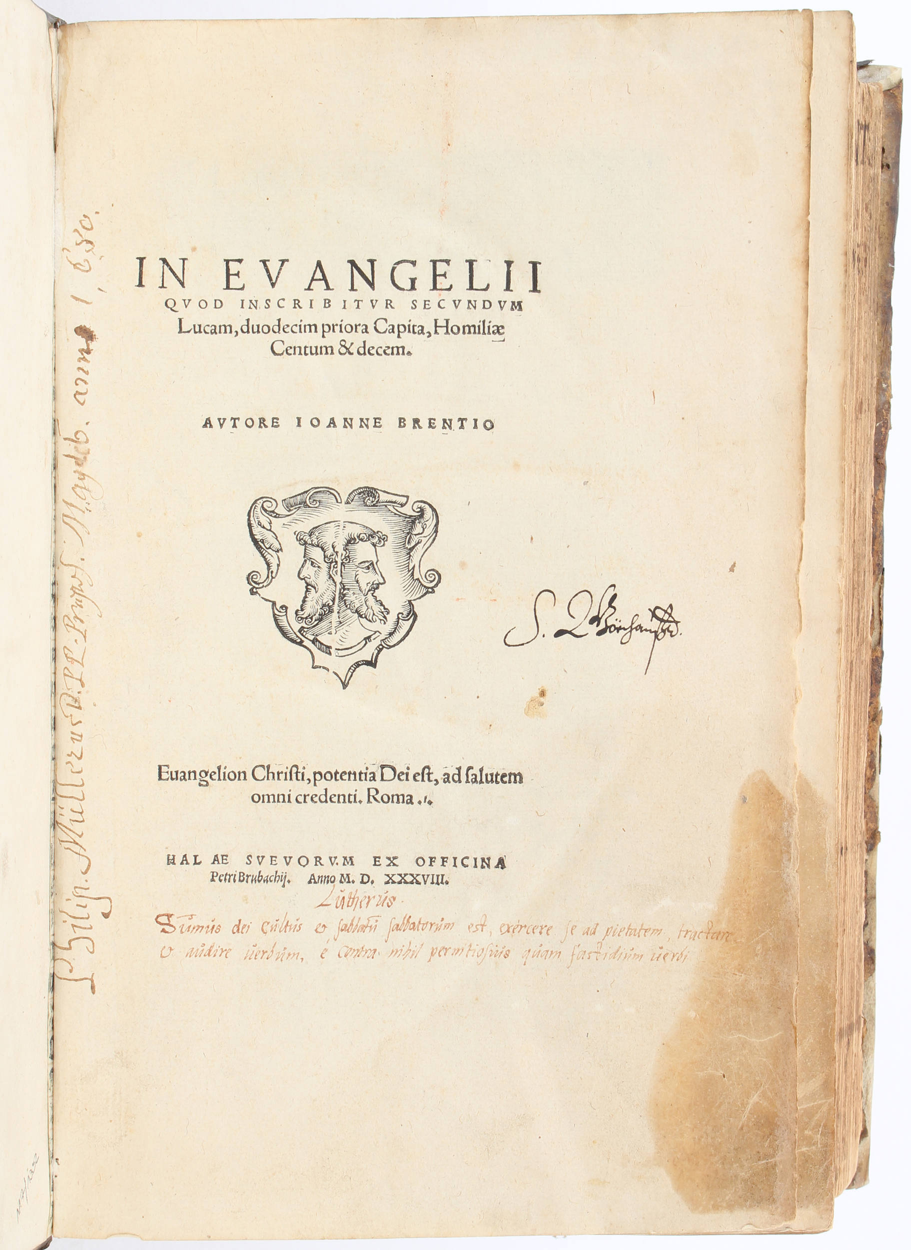 Brenz, In evangelii + Beibd.