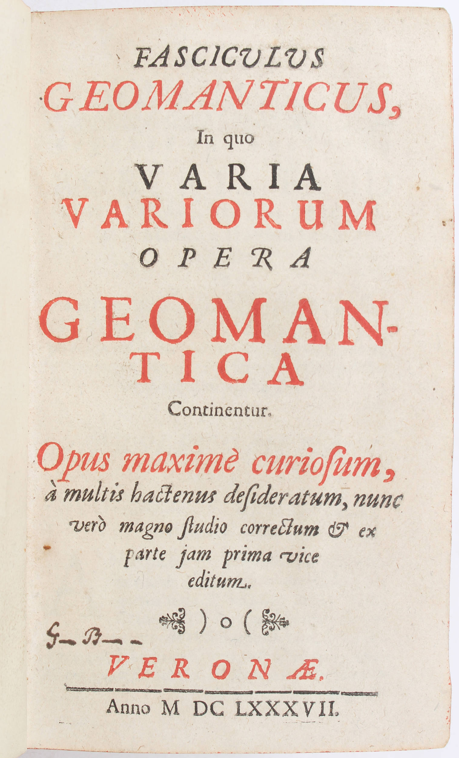 Fludd, Fasciculus geomanticus