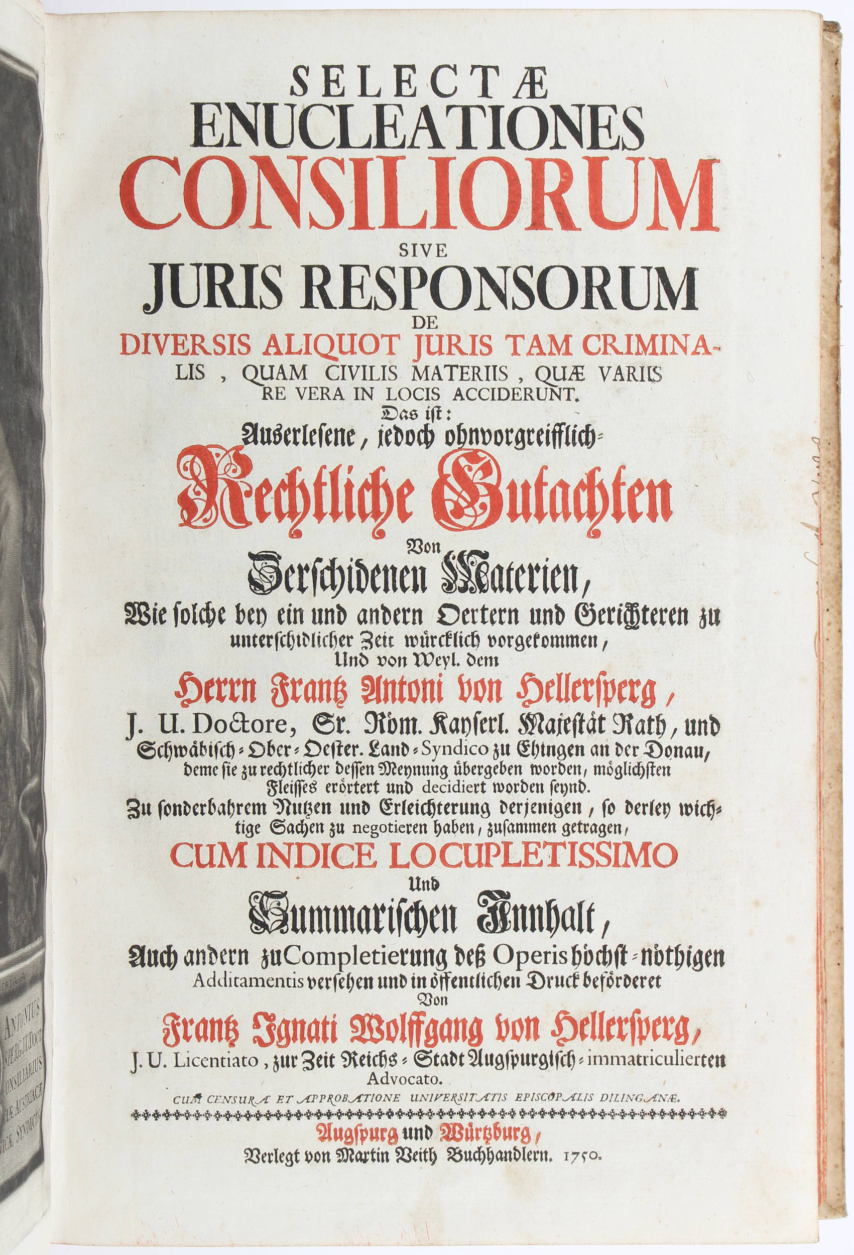 Hellersperg, Selectae enucleationes. Rechtliche Gutachten