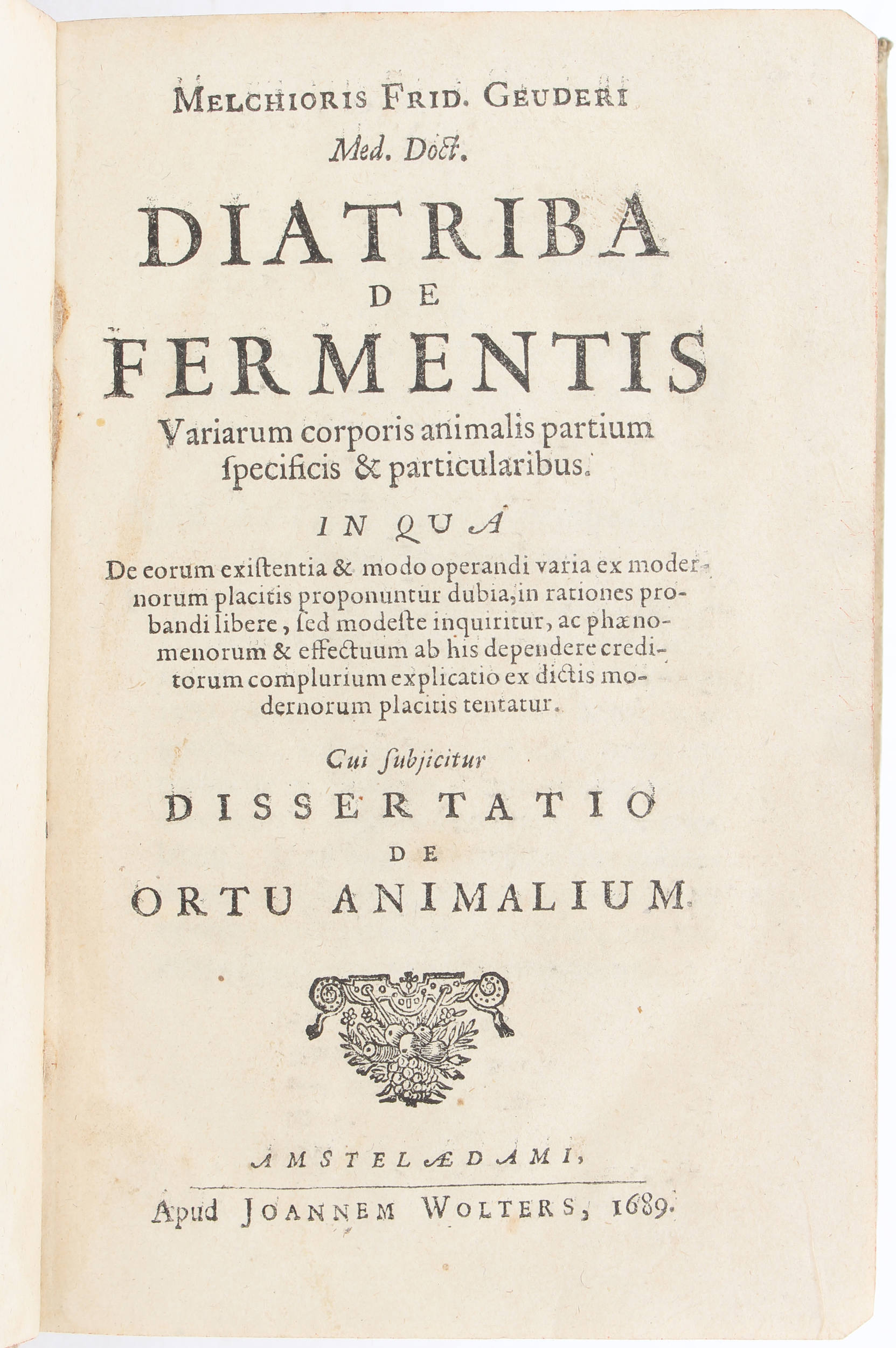 Geuder, Diatriba de fermentis