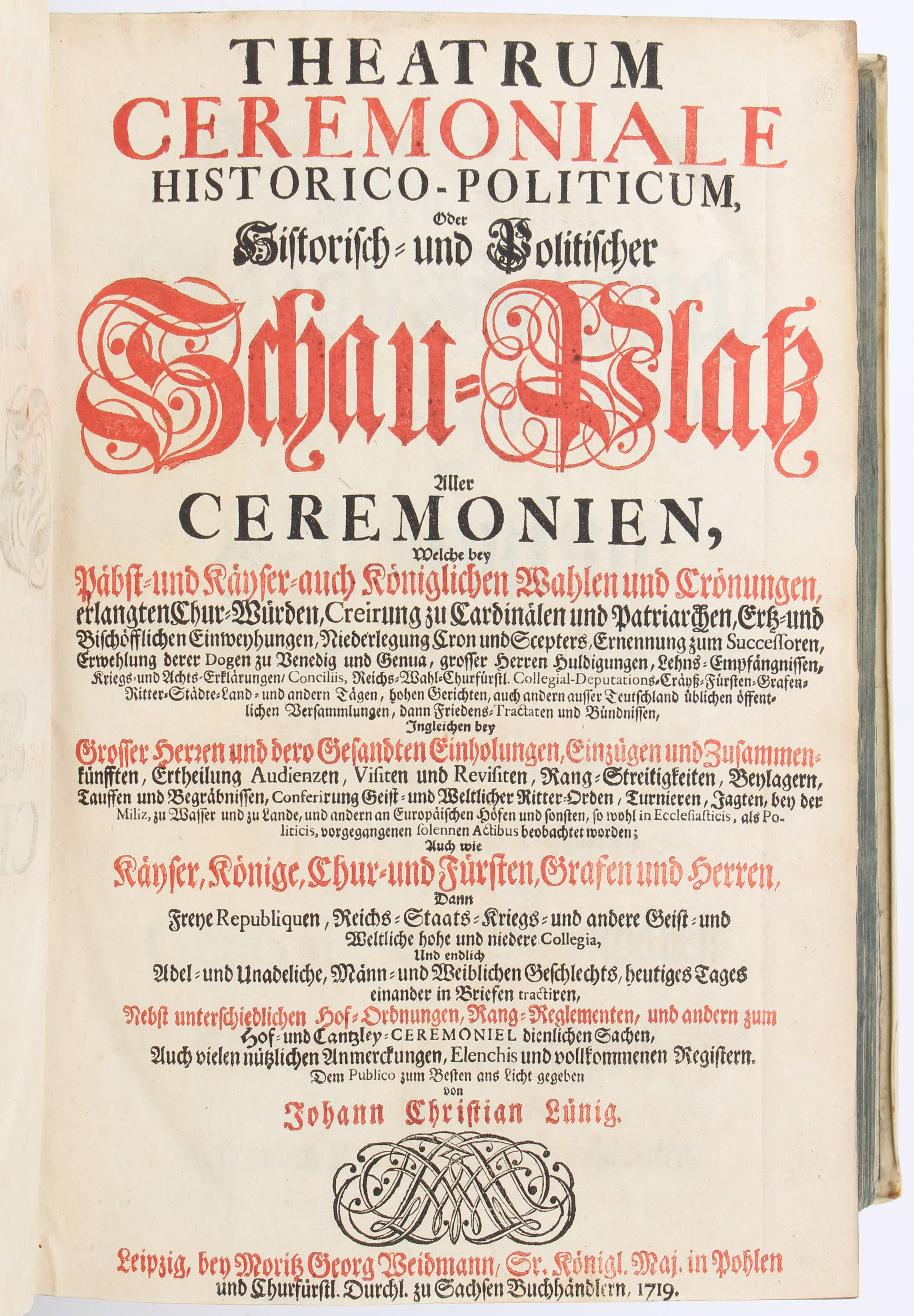 Lünig, Theatrum Ceremoniale. 3 in 2 Bdn.
