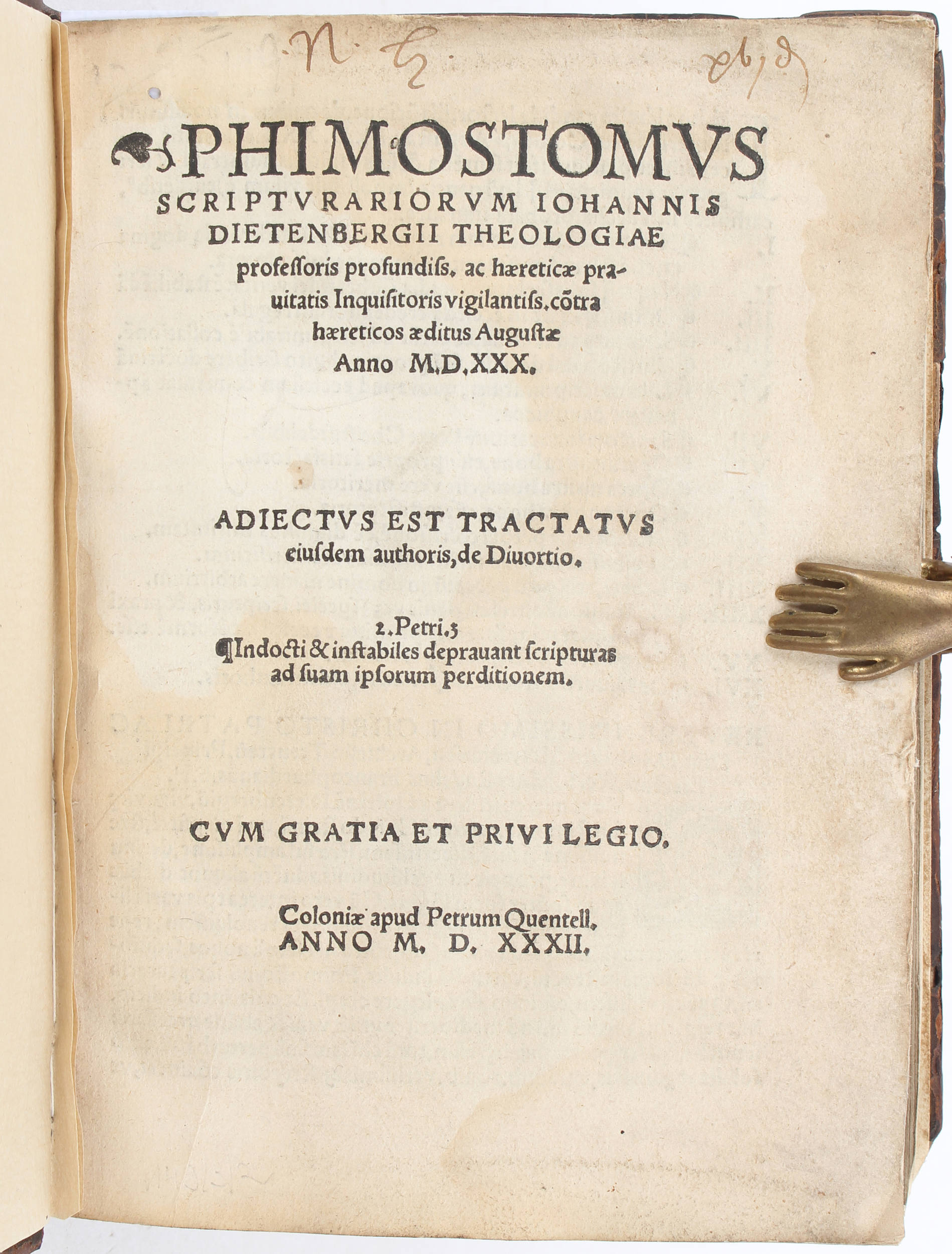 Dietenberger, Phimostomus scripturariorum