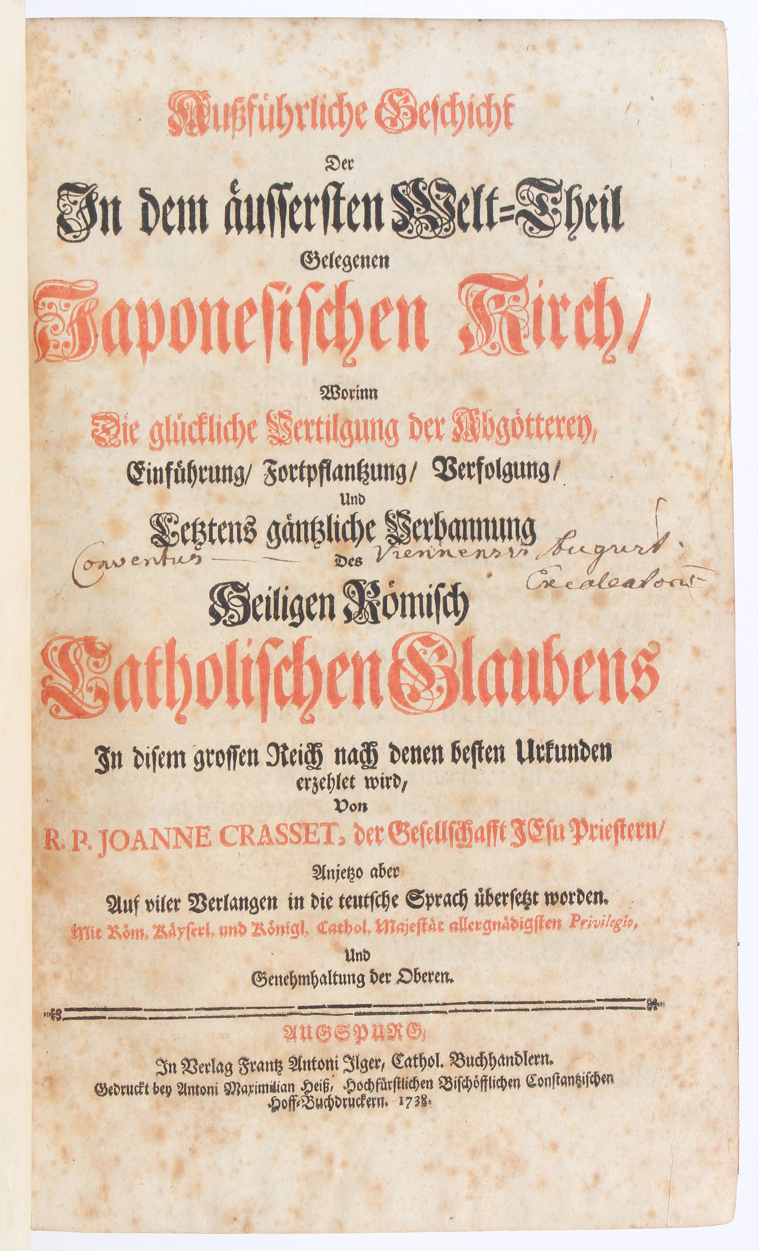 Crasset, Geschicht der Japonesischen Kirch