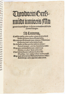 Gresemund, In septem artium liberalium dialogus. 1505