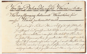 Küferbuch für H. Silbersdorff. Manuskript 1835