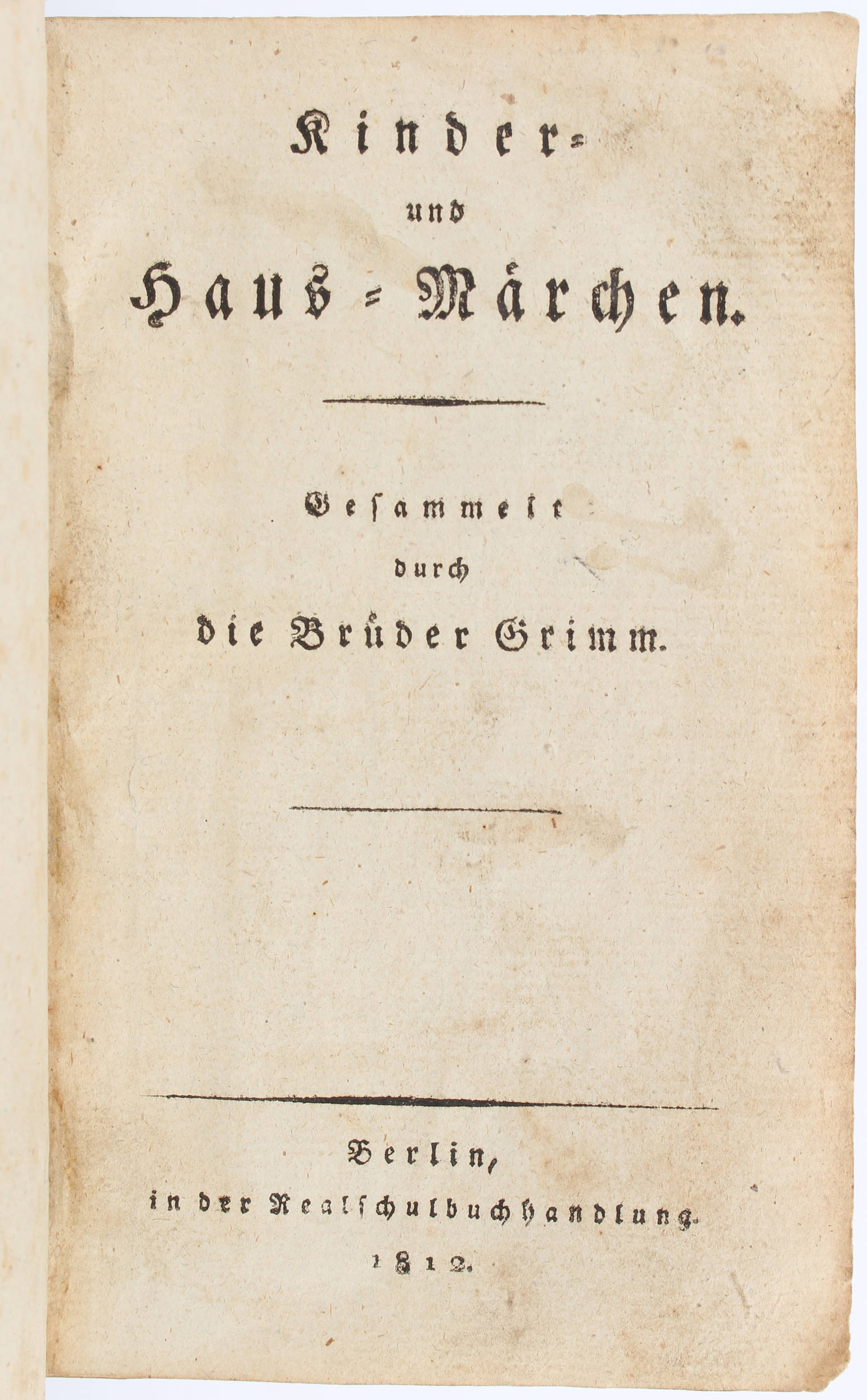 Grimm, Kinder- und Haus-Märchen. (Bd. 1). 1812