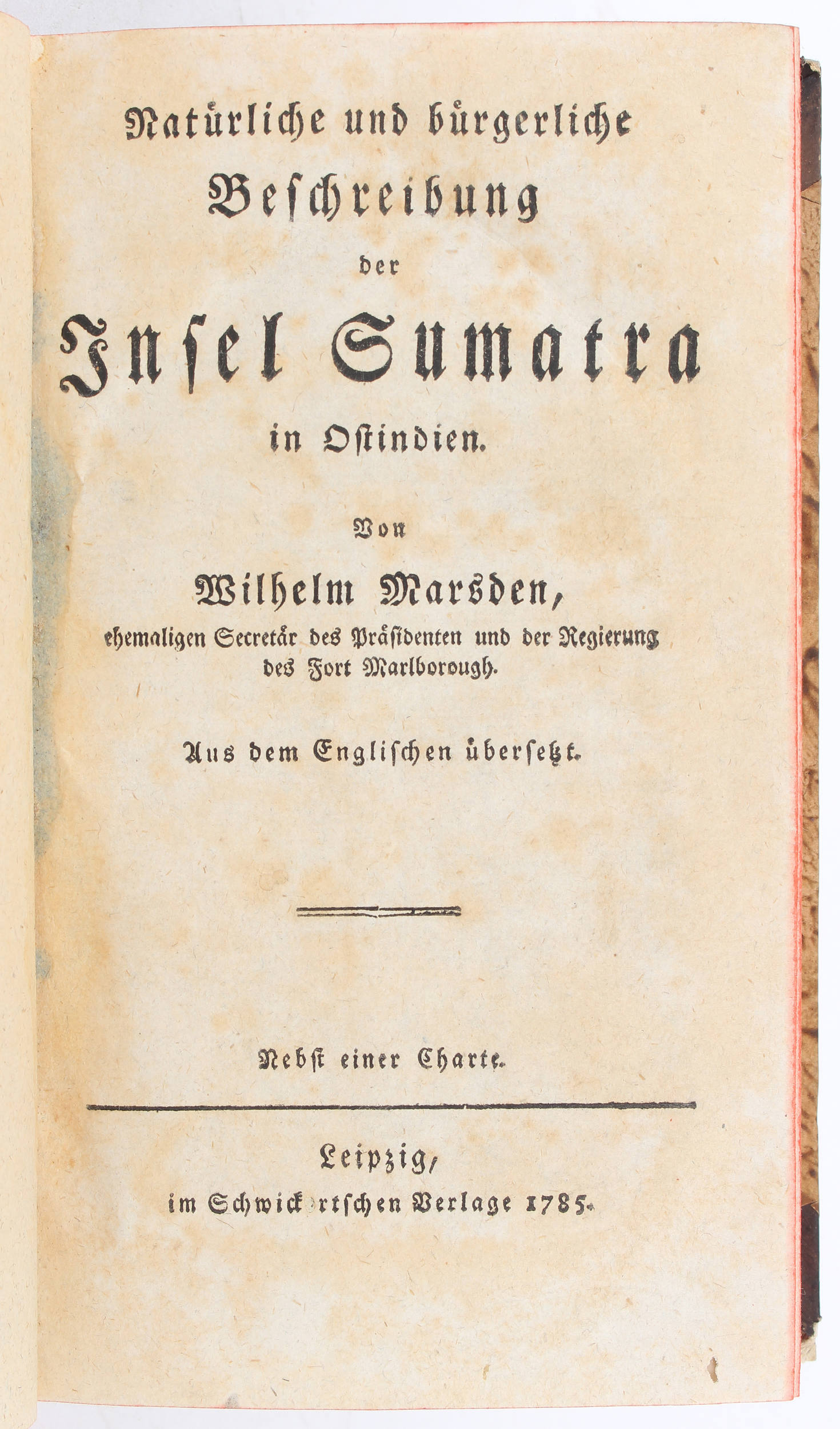 Marsden, Beschreibung der Insel Sumatra
