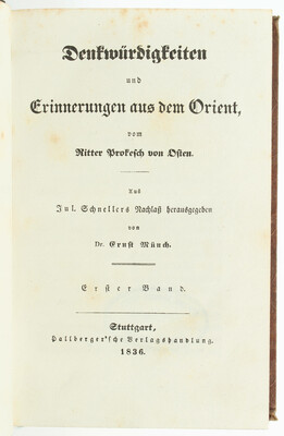 Prokesch-Osten, Denkwürdigkeiten aus d. Orient. 3 Bde.
