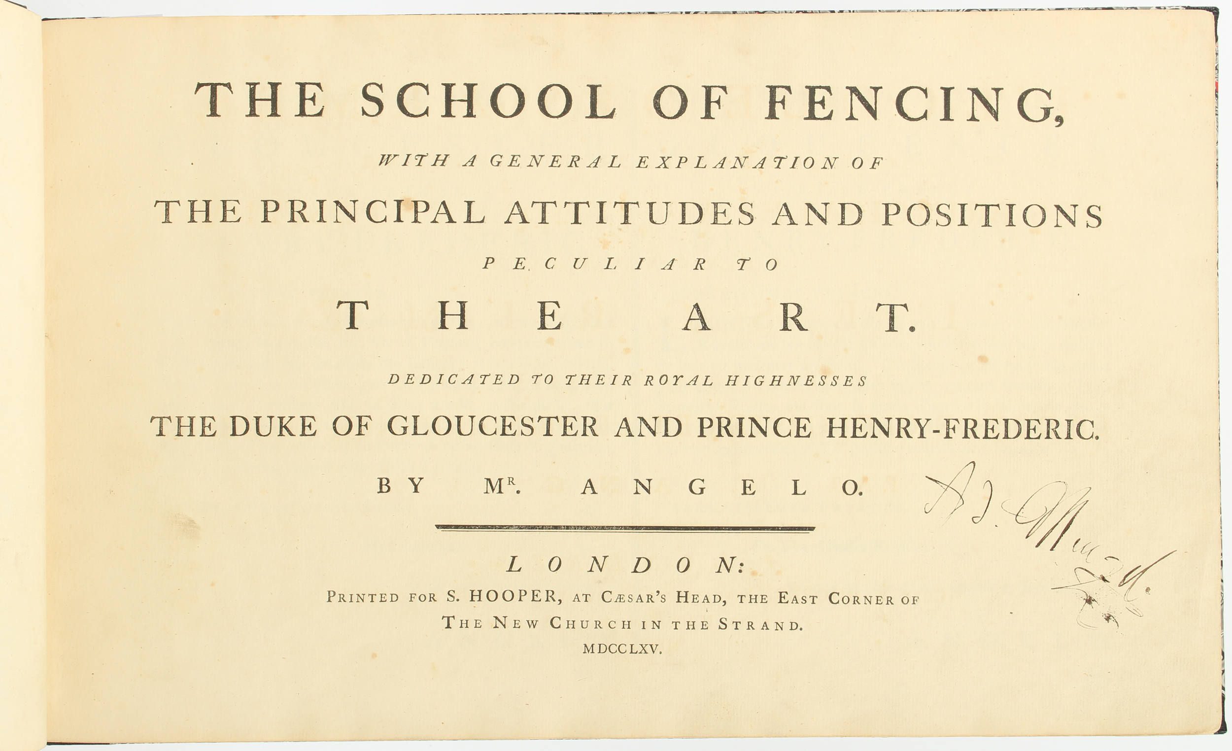 Angelo, L'Ecole des armes