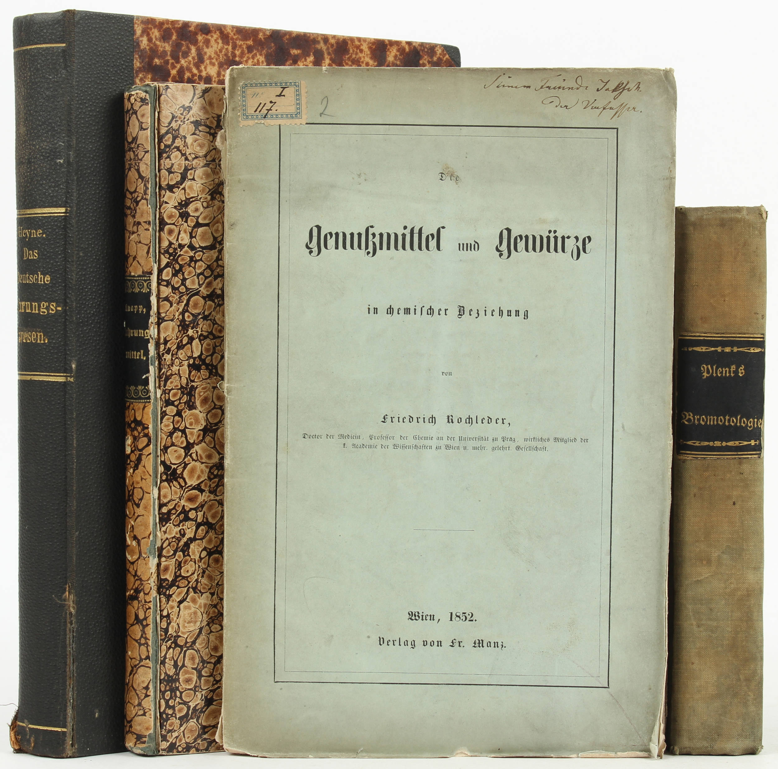 Konvolut Lebensmittelchemie u. Nahrungswesen / 4 Bde.