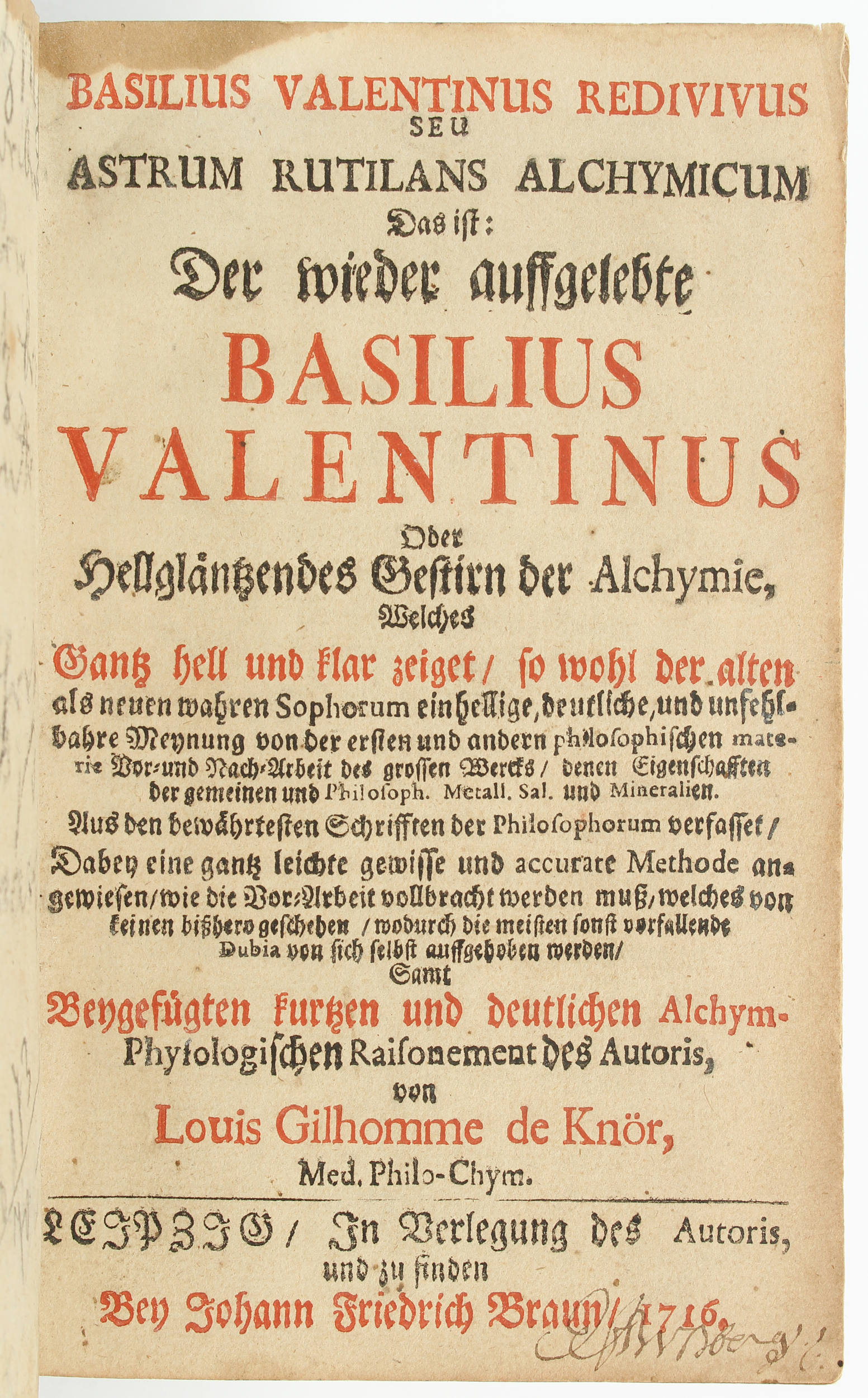 Knör, Basilius Valentinus Redivivus