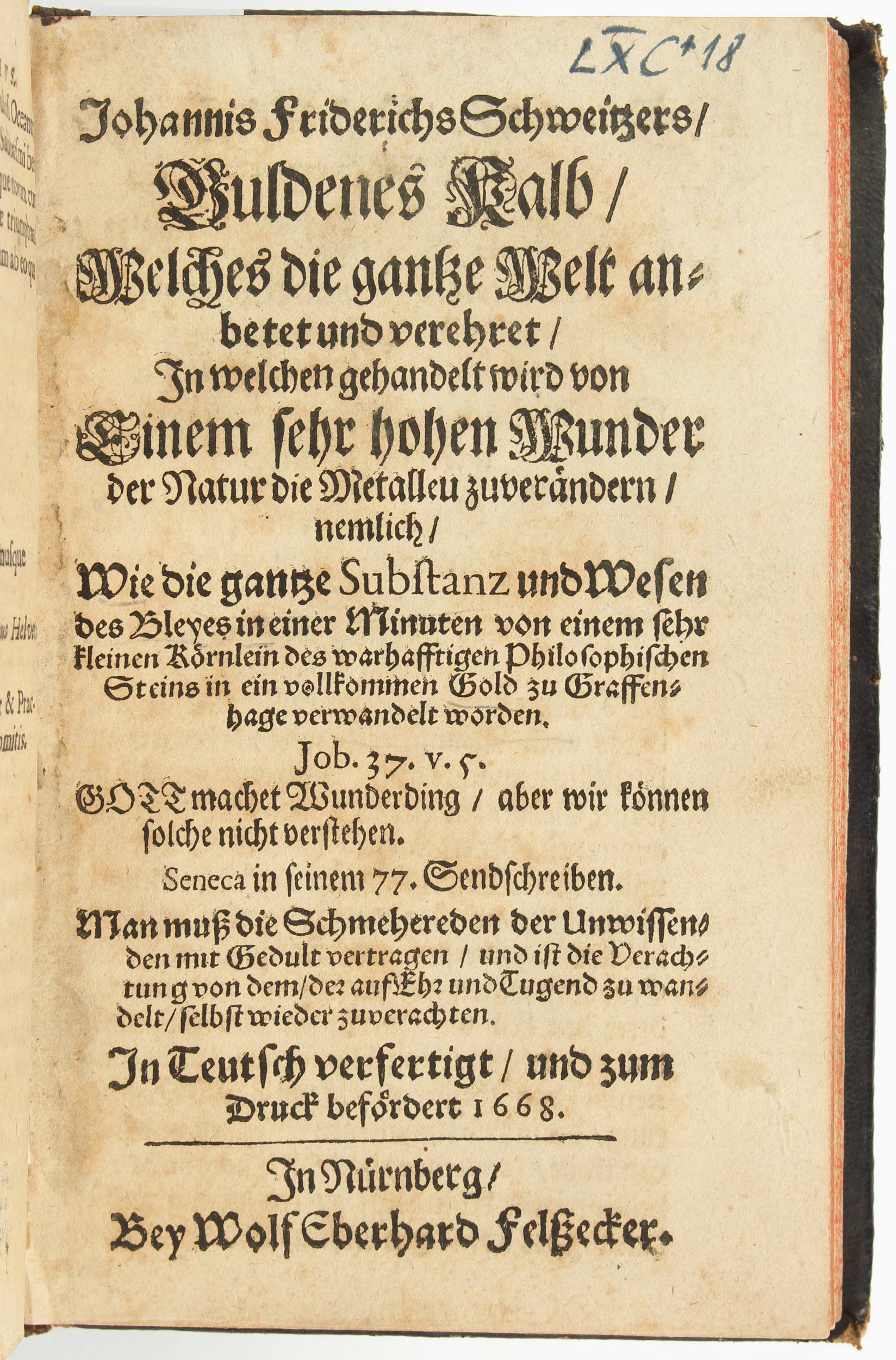 Helvetius, Guldenes Kalb + Beibände / 2 Bde.