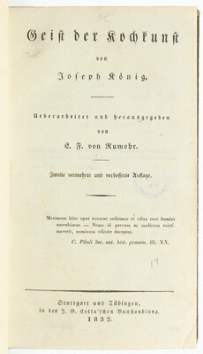 Rumohr, Geist der Kochkunst