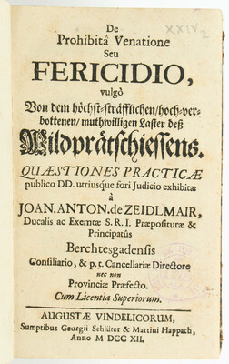 Zeidlmair, De prohibita venatione