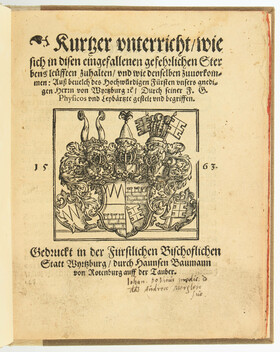 Kurtzer Unterricht, Pestschrift 1583