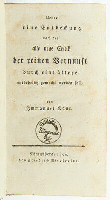 Kant, Über eine Entdeckung. 1790