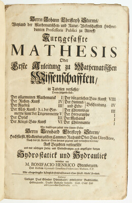 Sturm, Kurtzgefasste Mathesis