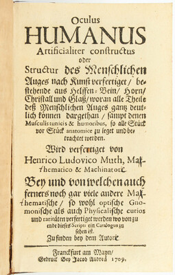 Muth, Oculus humanus ... nach Kunst verfertiget