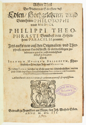 Paracelsus, 8.-10. Theil der Bücher und Schrifften