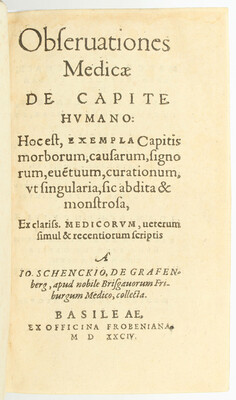 Schenck v. Grafenberg, Observationes de capite / 2 Bde.