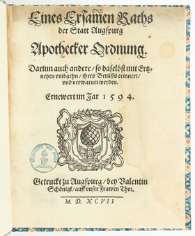 Apothecker Ordnung Augsburg