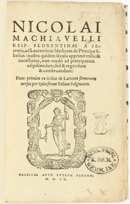 Macchiavelli, De Principe libellus. 1560