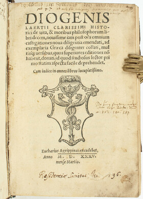 Diogenes Laertius, De vita philosophorum